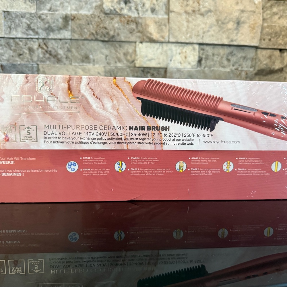 Rose Gold - Royale Genius Heating Element Multi-Purpose Ceramic Hair Brush